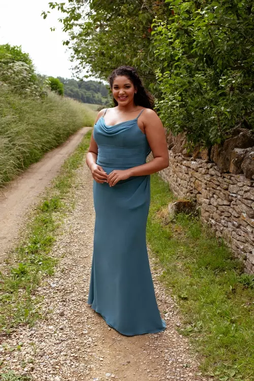 Slate blue plus size bridesmaid dresses online